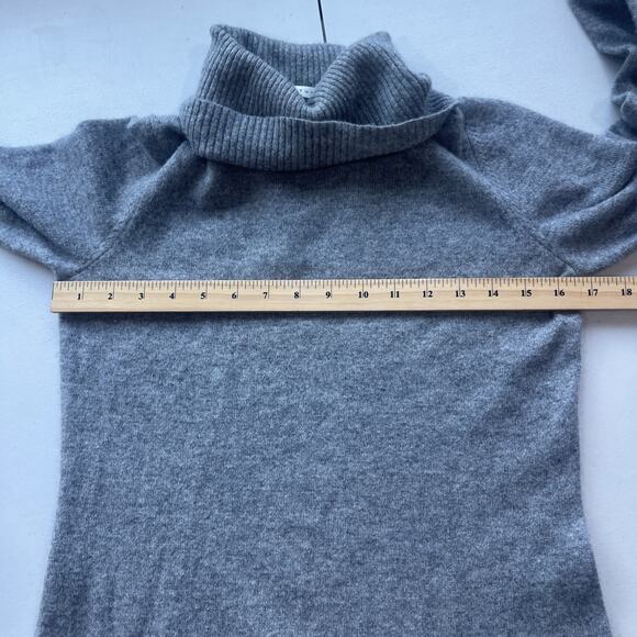 Max Studio Sweater 100% 2 Ply Cashmere Grey Cowl Turtleneck Pullover Women S - Picture 6 of 9
